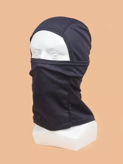 男士素色帶頸套帽