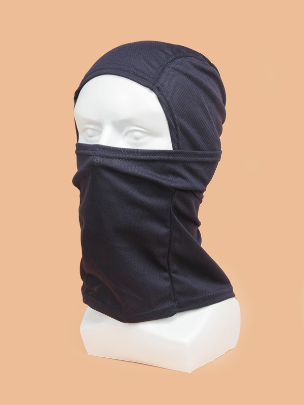 男士素色帶頸套帽