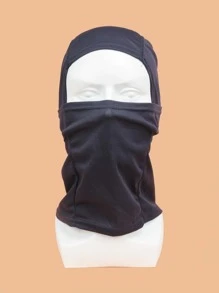 男士素色帶頸套帽 - 藏蓝色 - 查看 3