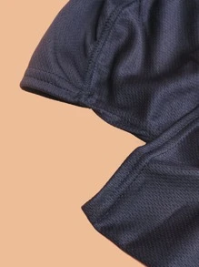 男士素色帶頸套帽 - 藏蓝色 - 查看 4