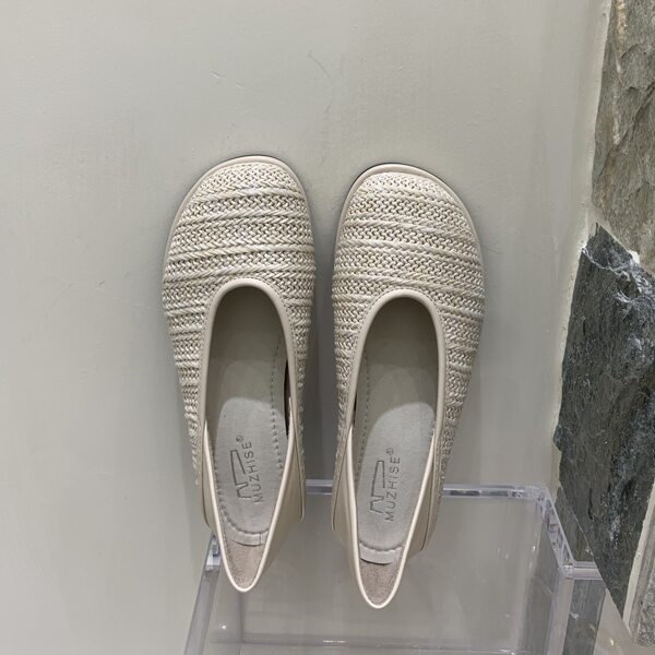 

Vacation Straw Detail Ballet Flats, Beige