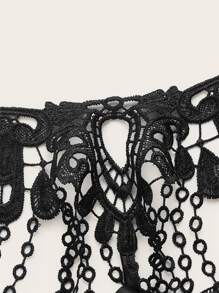 Phụ kiện đồ lót Kích Thước Lớn Lộ Lưng màu trơn - màu đen - Xem 4