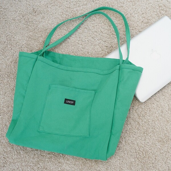 

Letter Graphic Shoulder Tote Bag, Green