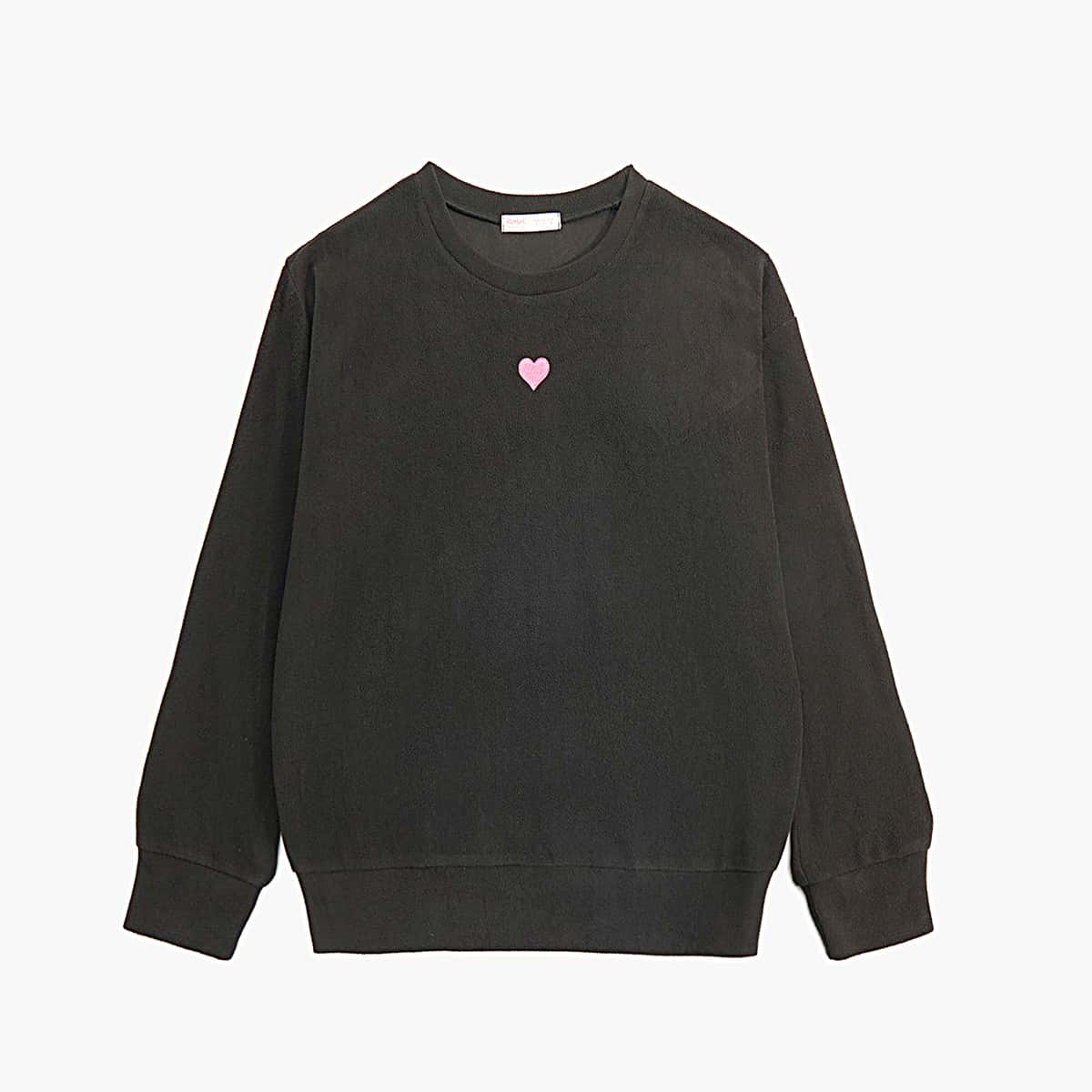 

Heart Print Sweatshirt, Black