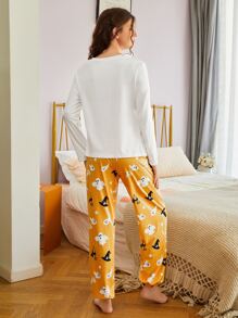 Conjunto de pijama con estampado de halloween - Multicolor - Ver 2