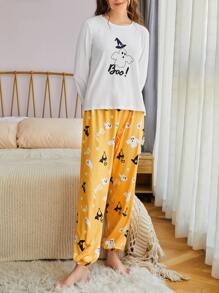 Conjunto de pijama con estampado de halloween - Multicolor - Ver 3