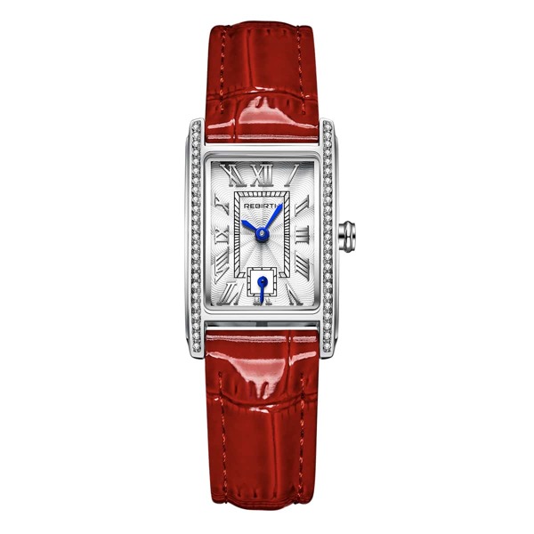 

Rhinestone Decor Rectangle Pointer Quartz Watch