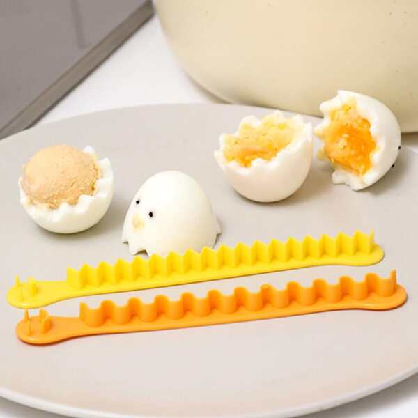 

2pcs Solid Color Egg Cutter, Multicolor