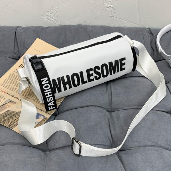 

Letter Graphic Bucket Bag, White