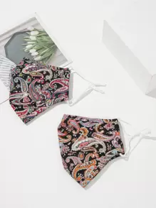Mascarilla facial con estampado de Paisley 2 piezas - Multicolor - Ver 1