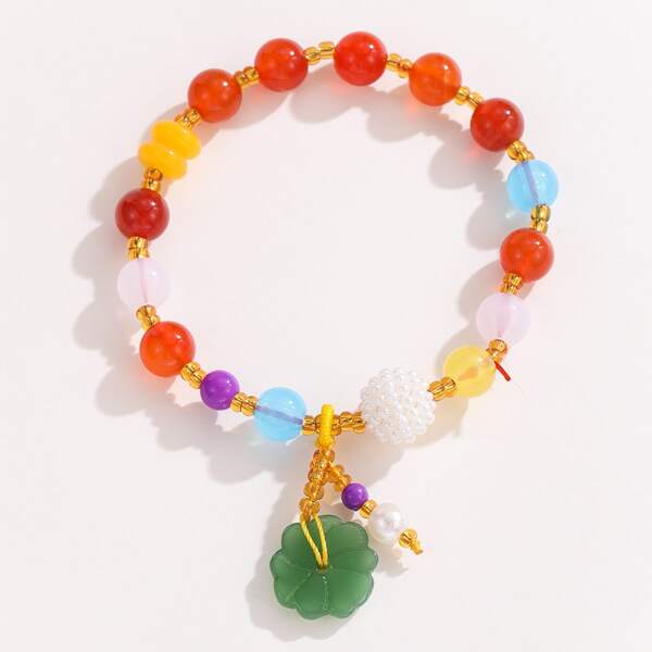 

1pc Beaded Bracelet, Multicolor