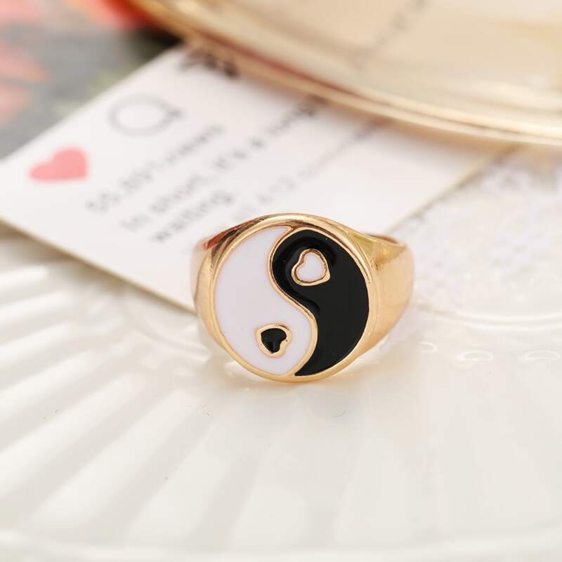 

Yin & Yang Graphic Ring, Black