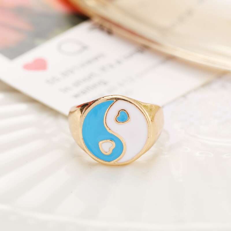 

Yin & Yang Graphic Ring, Blue