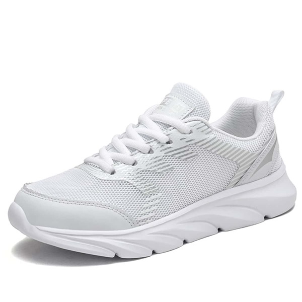 

Breathable Mesh Lace Up Front Running Shoes, White