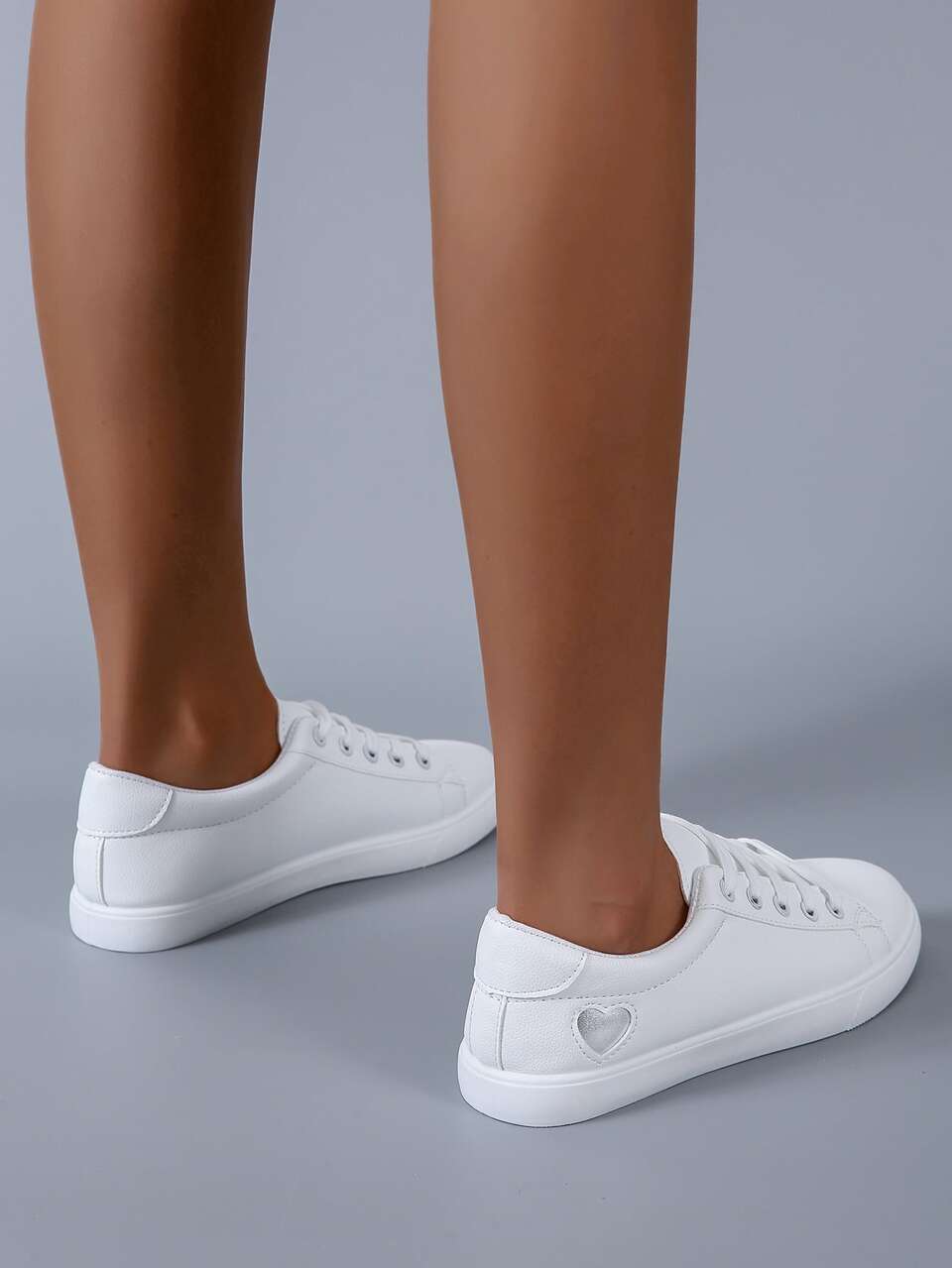 New Plus Size White Canvas Shoes, Versatile Student Sports Sneakers, Flat Fashion School Shoes, Lace-Up Casual Trainers