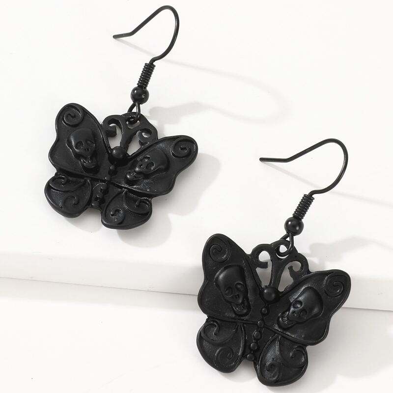 

Butterfly Drop Earrings, Black