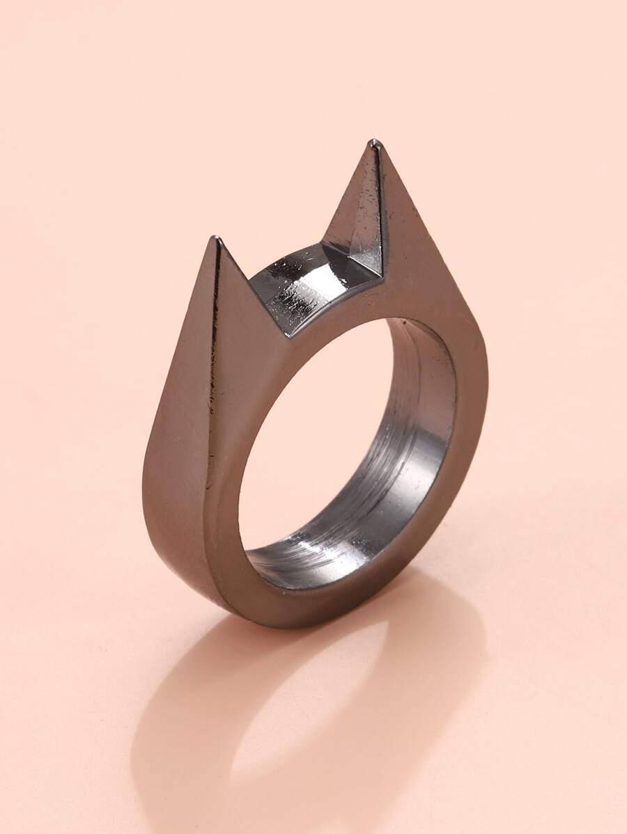 Anillo con diseño oreja de gato - Negro de pistola - Ver 1