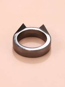 Anillo con diseño oreja de gato - Negro de pistola - Ver 3