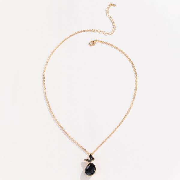 

Water-drop Pendant Necklace, Gold