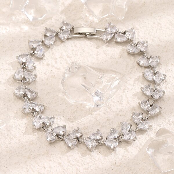 

Rhinestone Decor Bracelet, Silver