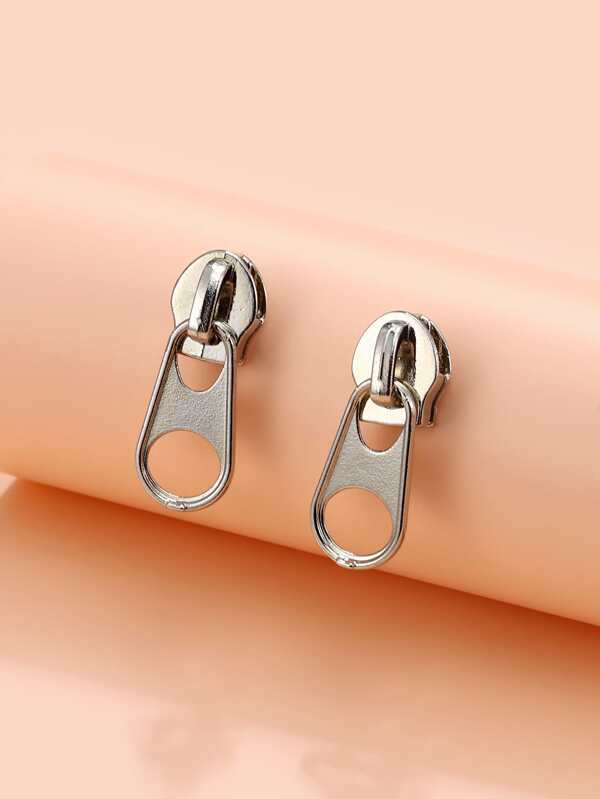 Pendientes con diseño de cremallera