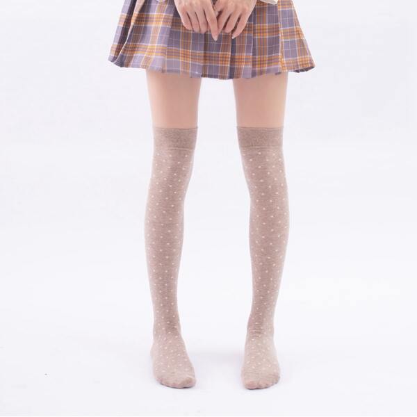 

Polka Dot Over The Knee Sock, Khaki