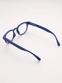 1 副男女通用儿童/成人经典矩形复古眼镜，适合日常阅读 - 寶藍色 - 查看 3