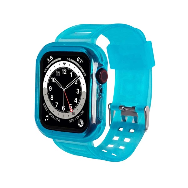 

2 In 1 Solid Watchband & Case For iWatch, Blue