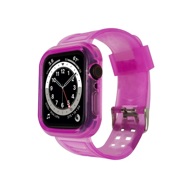 

2 In 1 Solid Watchband & Case For iWatch, Purple