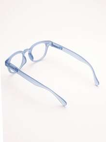 1 副男女儿童复古方形框架眼镜，适合日常阅读 - 霧霾藍 - 查看 3