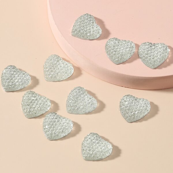 

10pcs Heart Decor DIY Jewelry Accessory, White