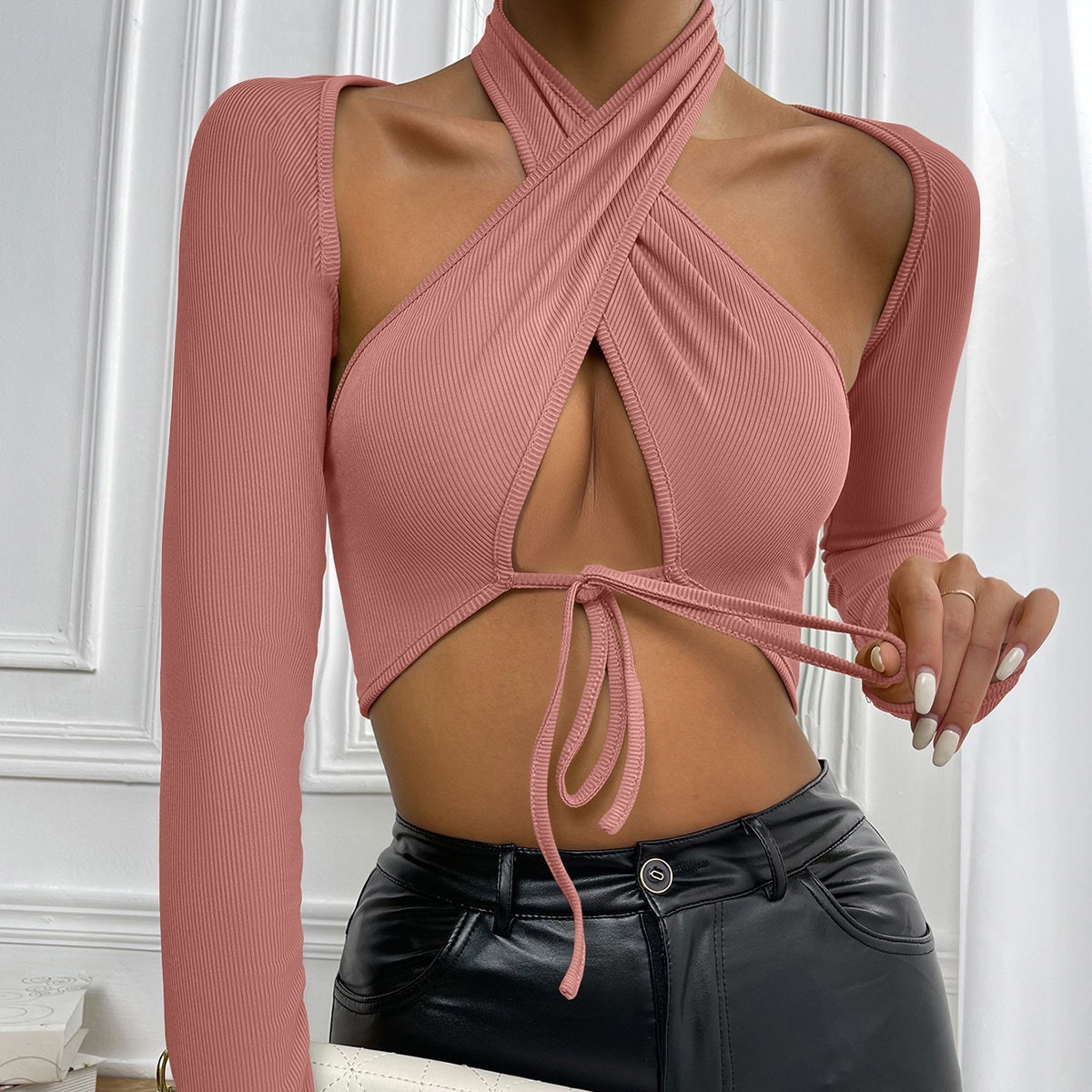 Кроп топ с узлом и болеро