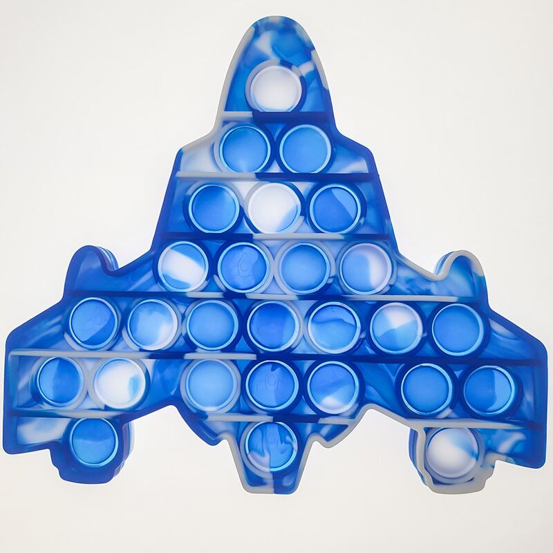 

Plane Shaped Push Pop Bubble, Blue and white