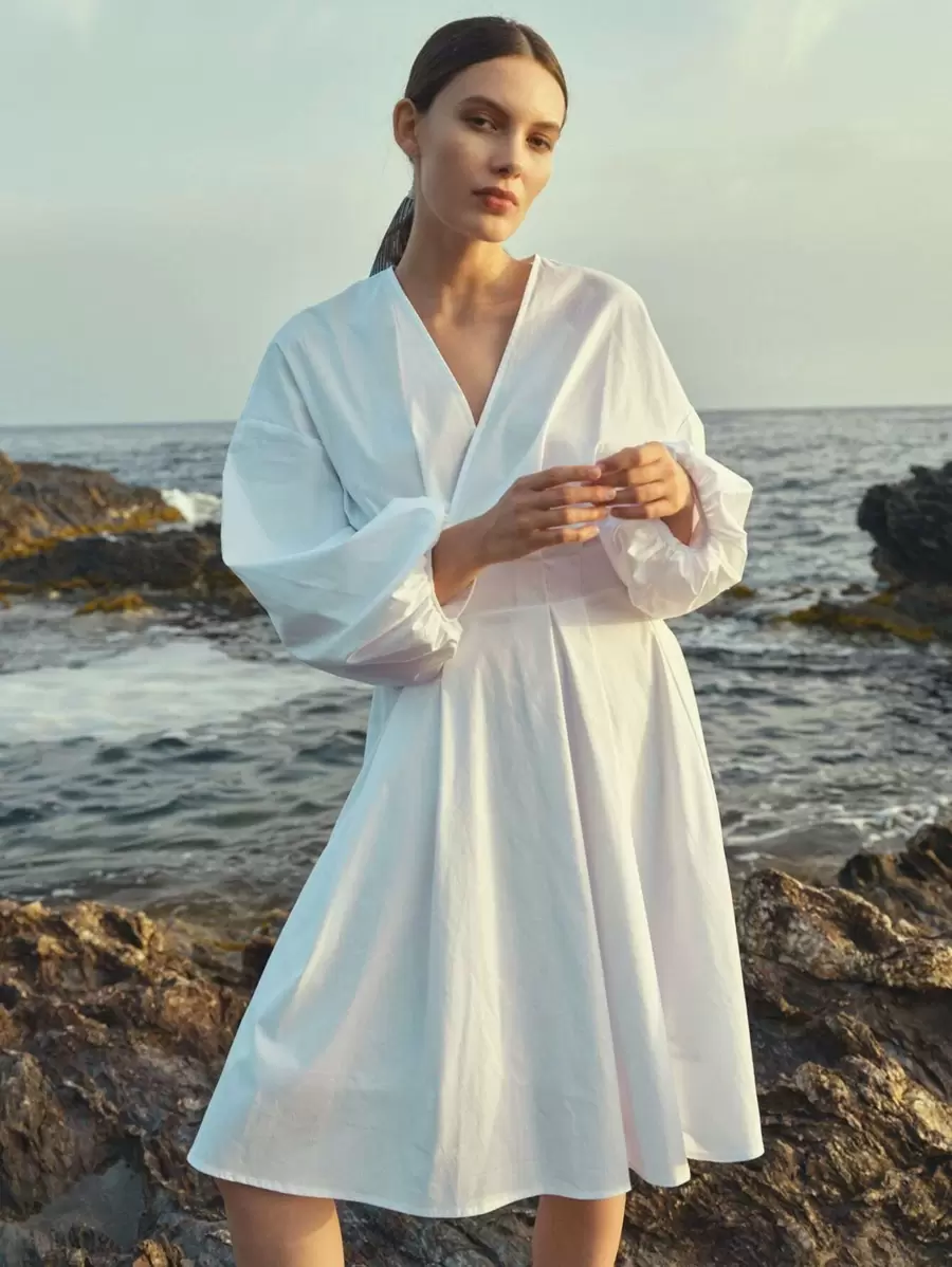 MOTF PREMIUM Vestido de hombros caídos - Blanco - Ver 1