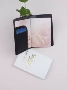 2Pcs Letter Graphic Passport Case Passport Holder Passport Cover Passport Wallet Passport Bag Passport Pouch For Travel Flight For Flight For Back To School For Men And Women Travel Essentials Travel Accessories Valentines Gifts For Valentine's Day Women Gifts Couple Gifts - Black and White - View 2