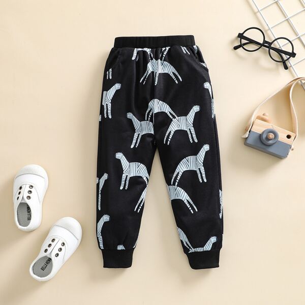 

Toddler Boys Cartoon Graphic Sweatpants, Black