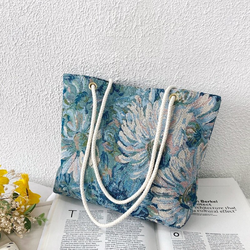

Flower Pattern Tote Bag, Multicolor