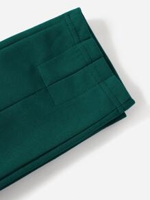 SHEIN LUNE Pantalones ajustados con botón bajo con abertura - Verde Oscuro - Ver 4