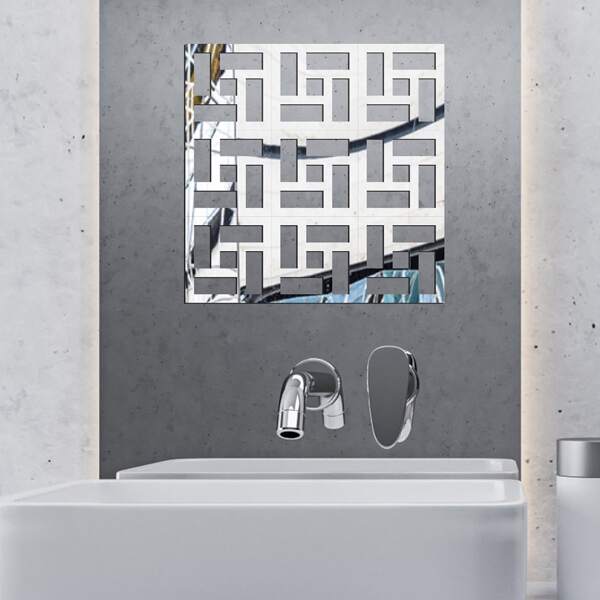 

10pcs Geometric Pattern Mirror Surface Wall Sticker, Silver