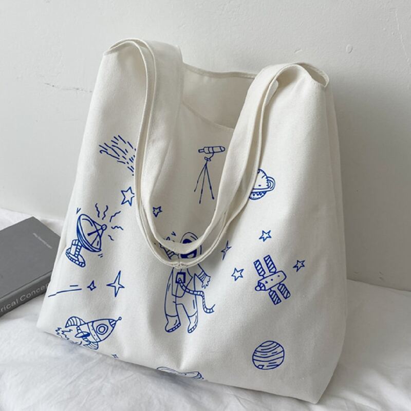 

Figure Graphic Tote Bag, White