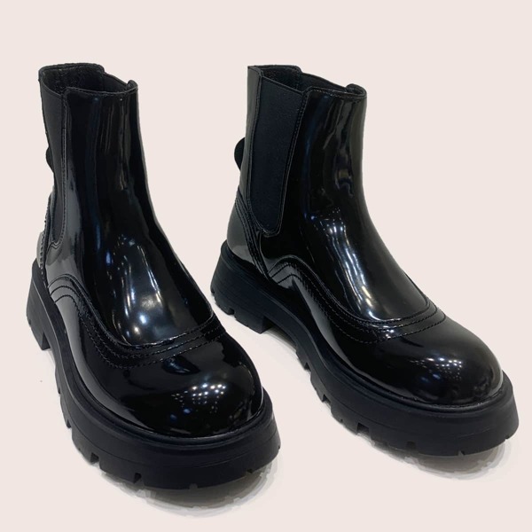

Minimalist Platform Chelsea Boots, Black