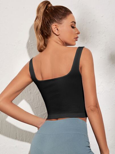 Breathable Rib Knit Sports Tank