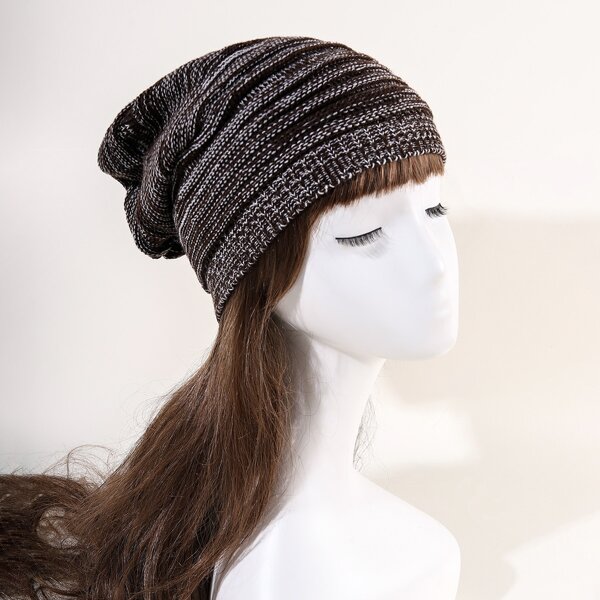 

Simple Knit Hat, Brown
