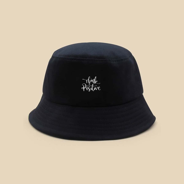 

Letter Graphic Bucket Hat, Black