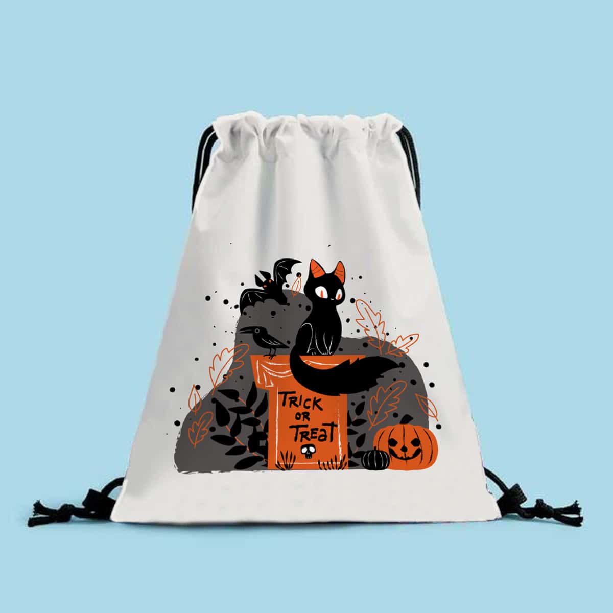 

Colorblock Halloween Graphic Drawstring Backpack, Multicolor
