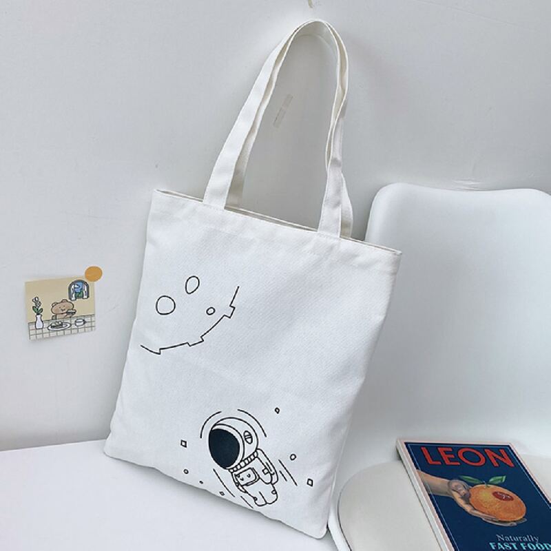 

Figure Graphic Tote Bag, White