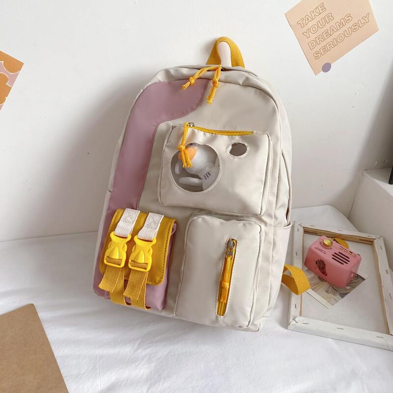 

Zip Front Pocket Front Backpack, Beige