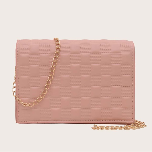 

Girls Textured Chain Crossbody Bag, Watermelon pink