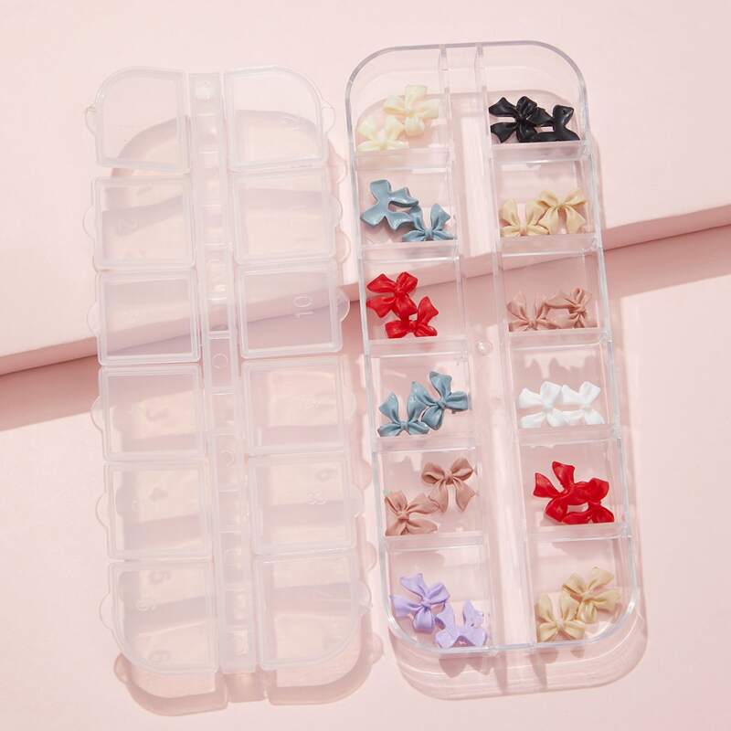 

1box Bowknot Shaped Nail Art Decoration, Multicolor