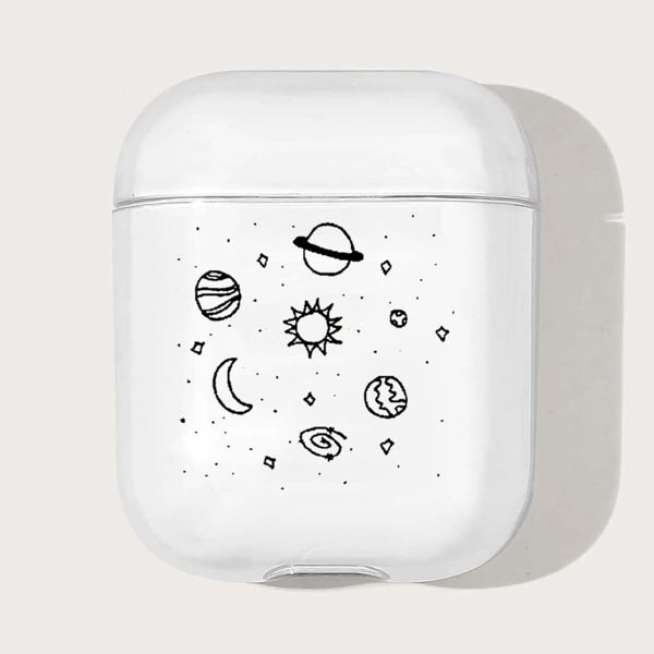 

Cartoon Planet Pattern Case For Airpods, Clear